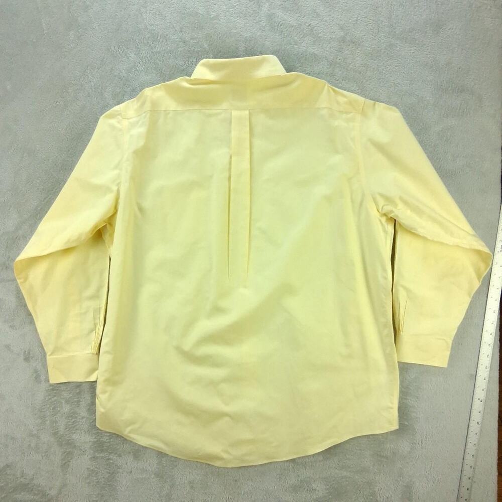 Brooks brothers mens button down Dress shirt 18 Yellow solid non iron - Picture 3 of 8